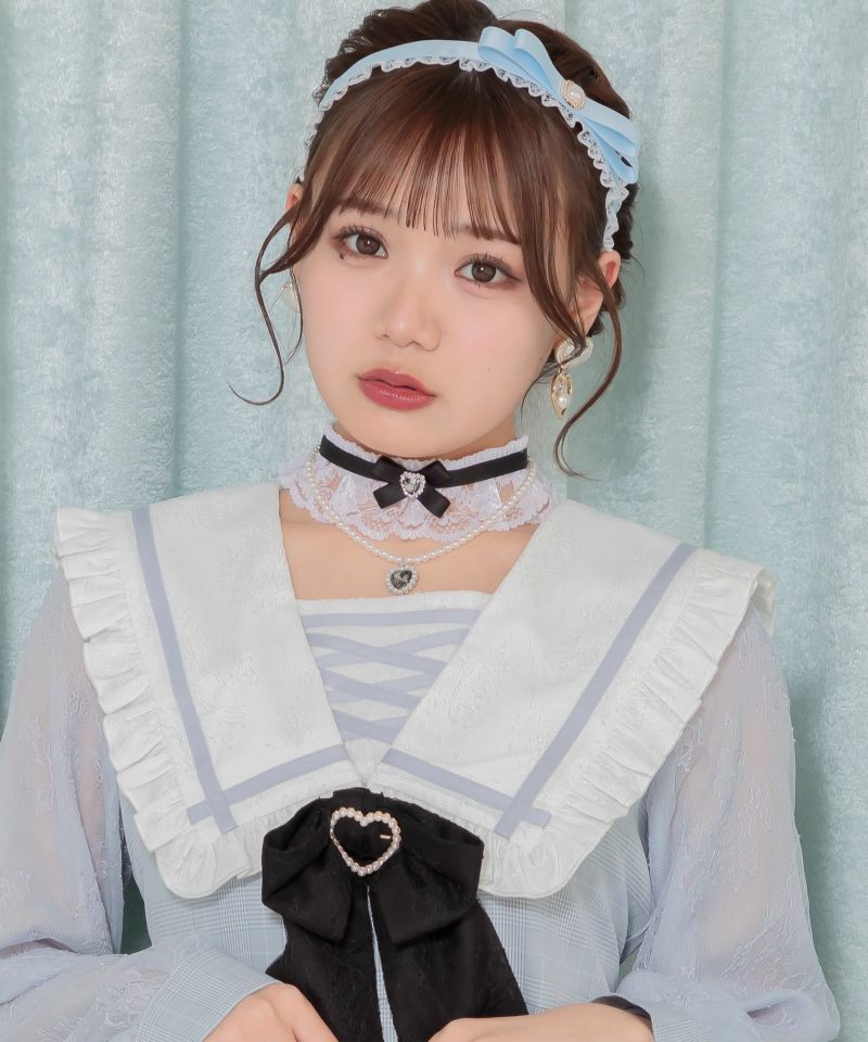 パール付きリボンレースカチューシャ | Rlab store パール付きリボンレースカチューシャ | Rlab store
