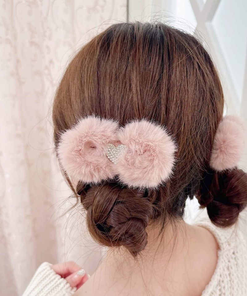 Rmine】ふわふわビジューハートヘアクリップSET | Rlab store