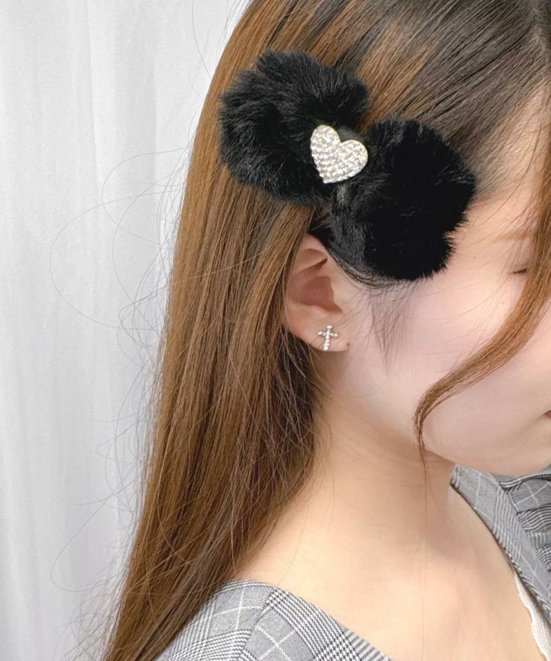 Rmine】ふわふわビジューハートヘアクリップSET | Rlab store