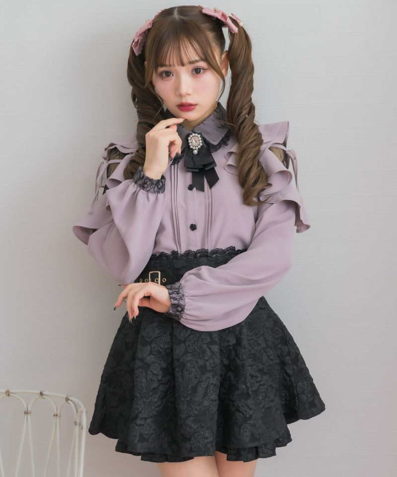 ROJITA Wリングベルトジャンスカ 未使用 飾りベルト2段フレアスカート[品番：RJTW0001244]｜ROJITA