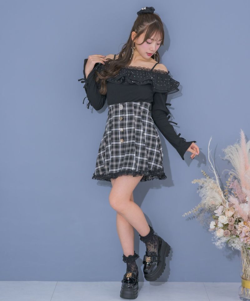 ★新品★Rene★キュロット スカート★36★ライトベージュ★ ランダム釦プリーツスカート | Rlab store