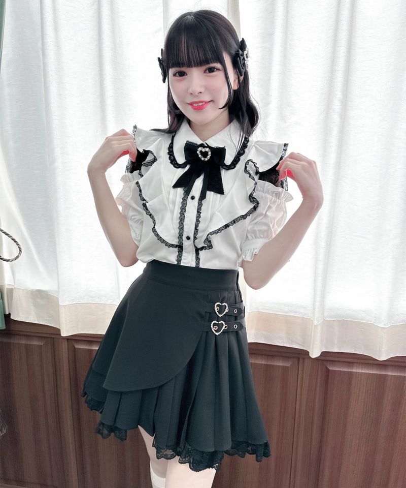 新品未使用☆ROJITA ロジータ レースサイドバックルプリーツスカート ロジータ ROJITA 総レースサイドバックルプリーツスカート