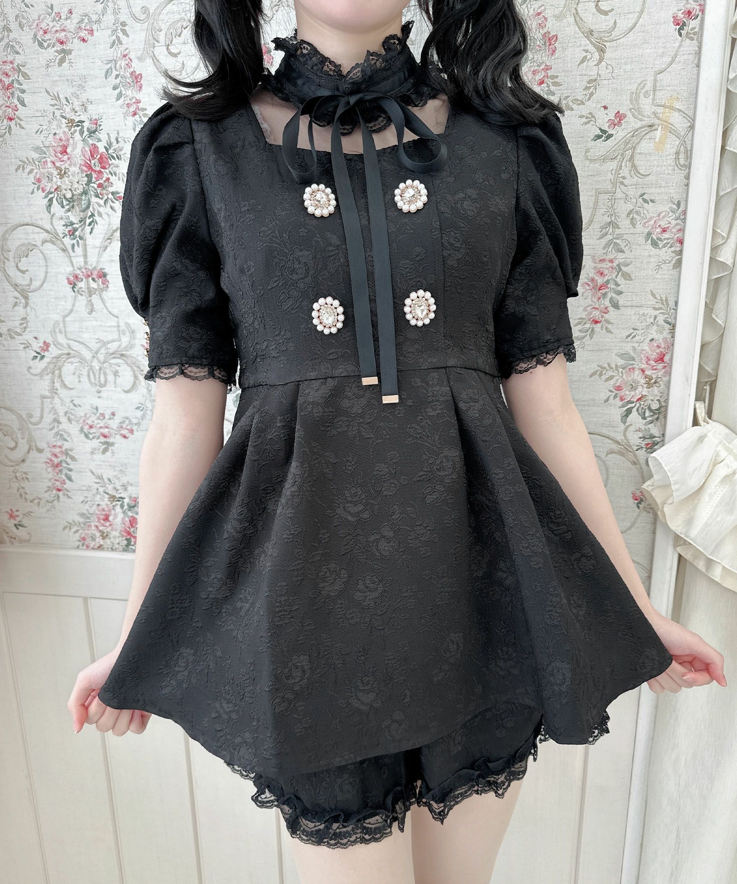 花柄ふくれジャガード セットアップ | Rlab store