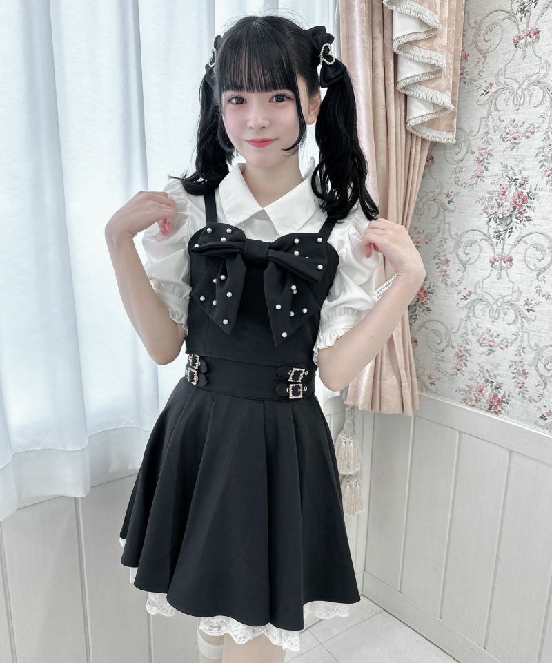 ロジータ ROJITA パール付きリボンビスチェ+ブラウスSET
