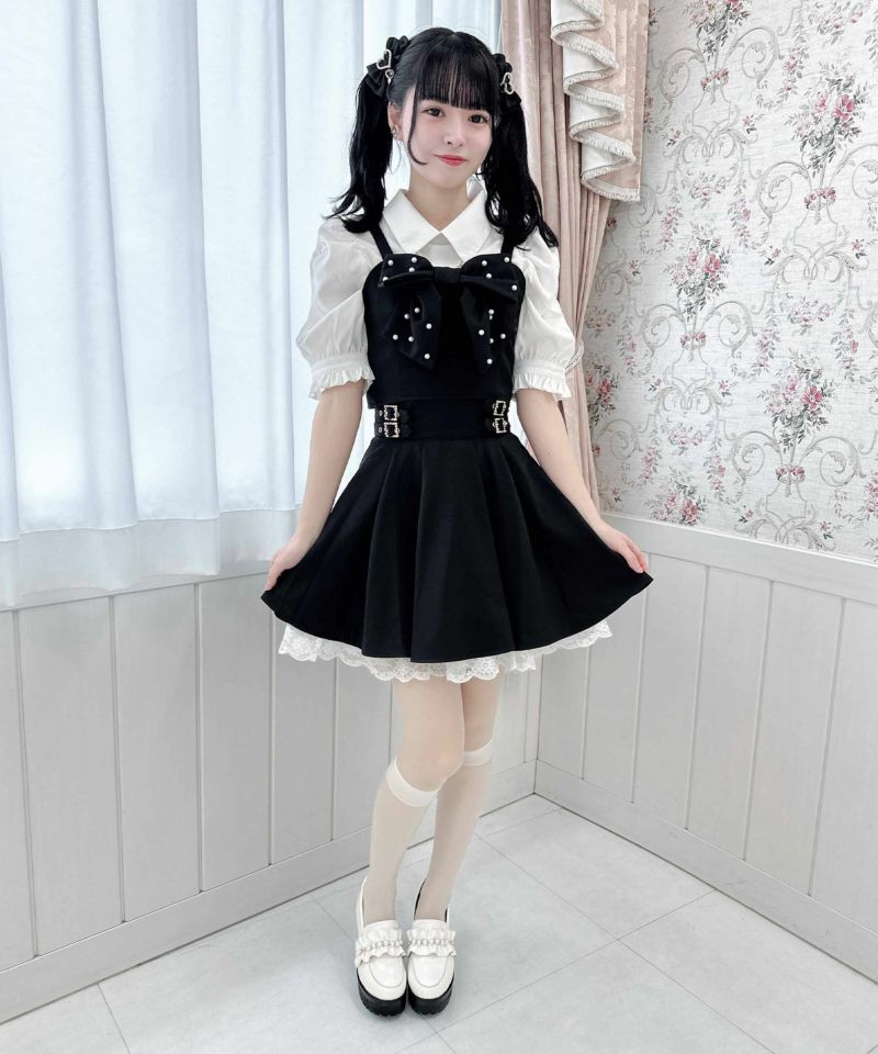 パールチェーンリボンブローチ付ブラウス | Rlab store