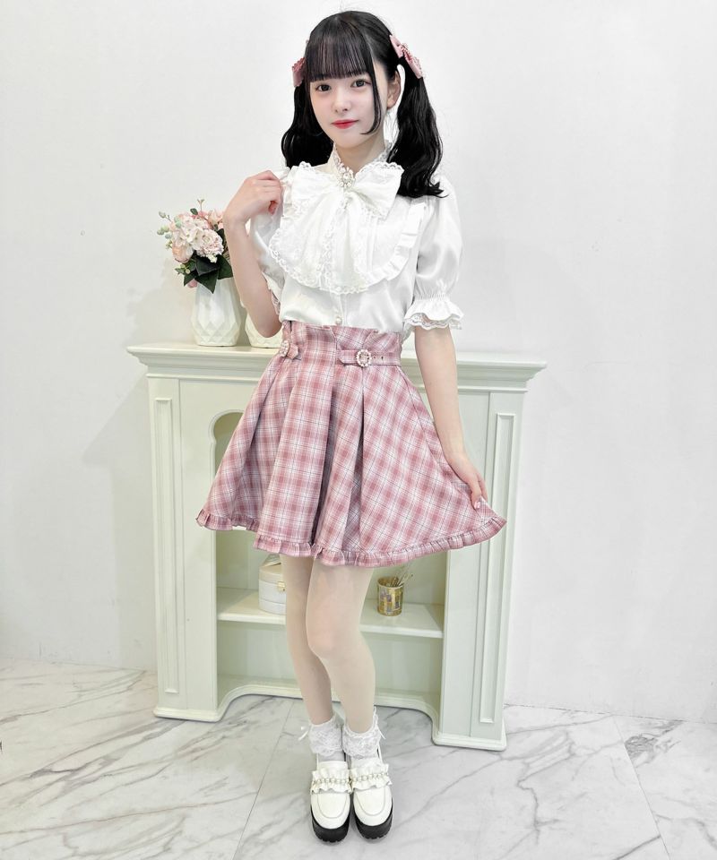 パールバックルタッキングフレアスカート | Rlab store
