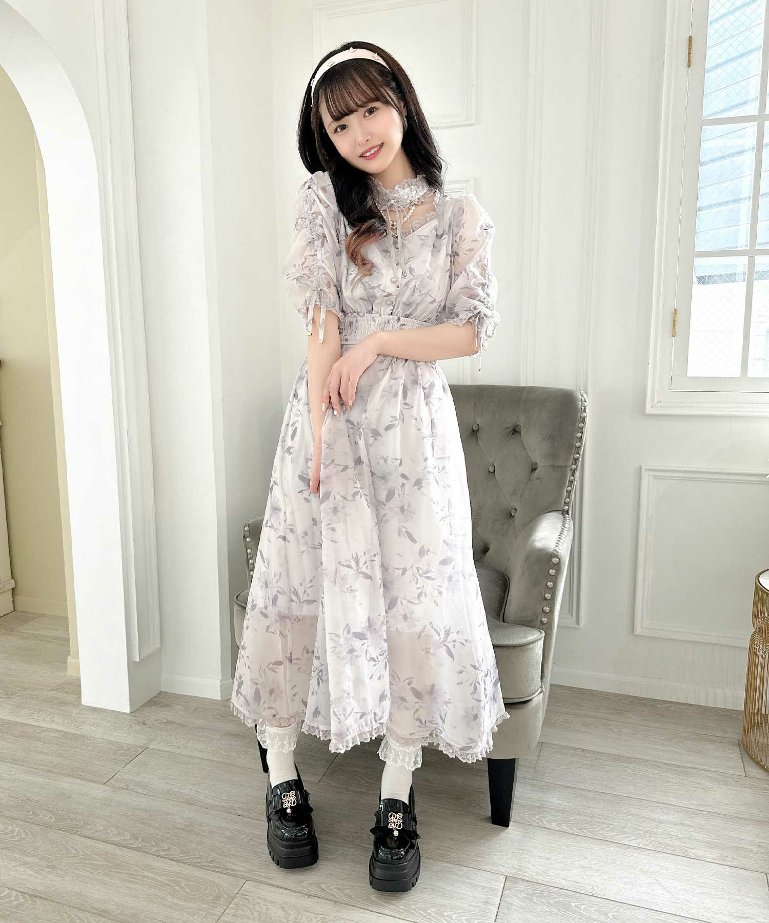 パールビジューネックレスロングワンピース | Rlab store