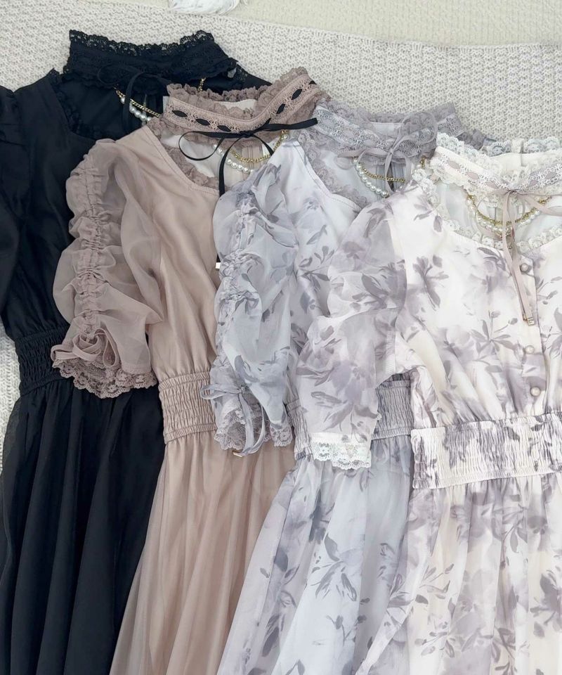 パールビジューネックレスロングワンピース | Rlab store パールビジューネックレスロングワンピース | Rlab store
