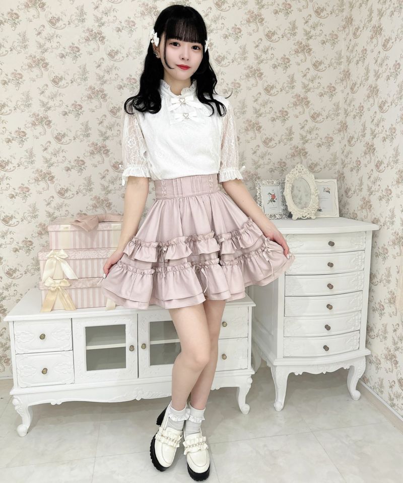 ランダムリボンラッフルティアードスカート | Rlab store