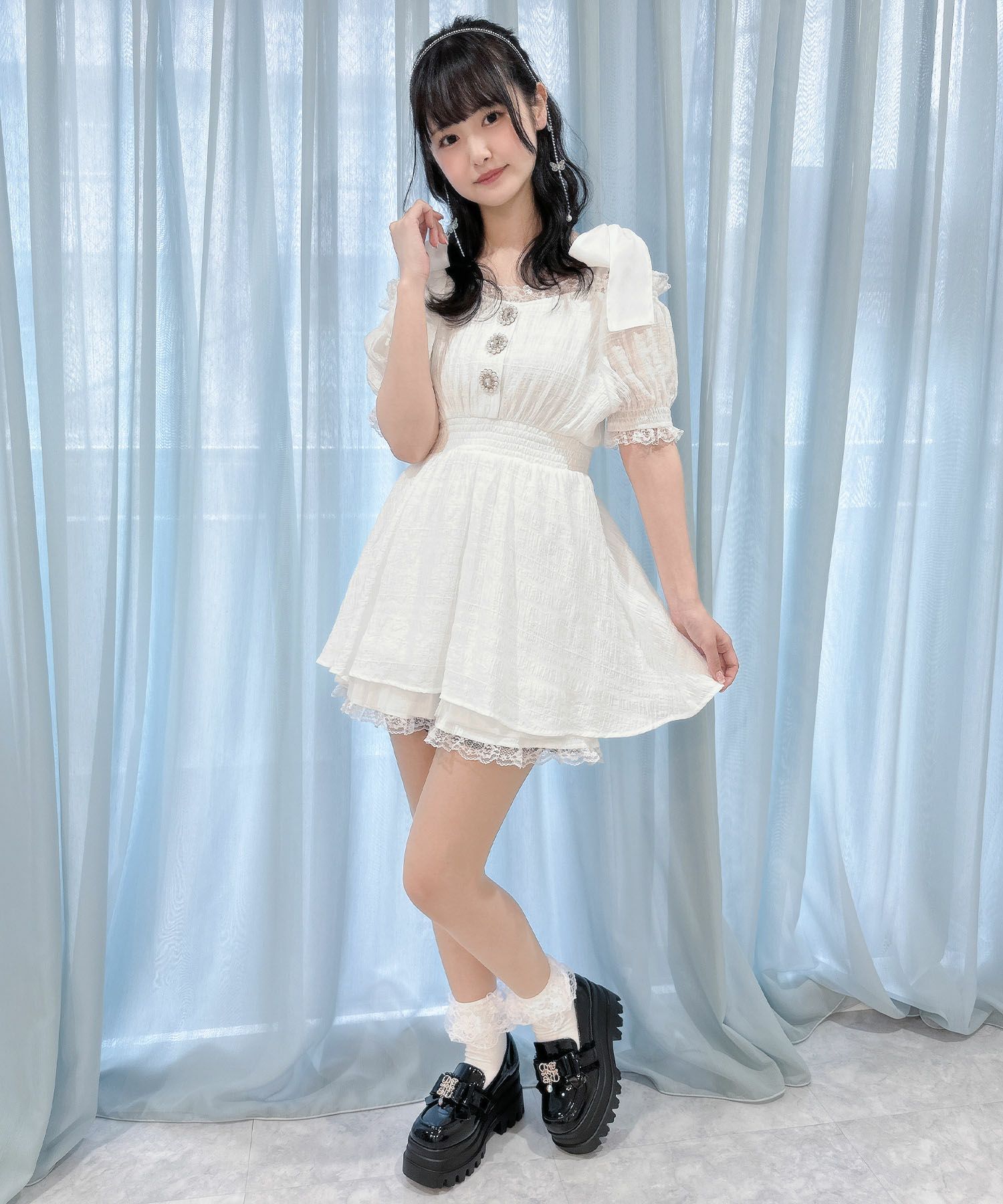 オフショルシアーリボンセットアップ | Rlab store