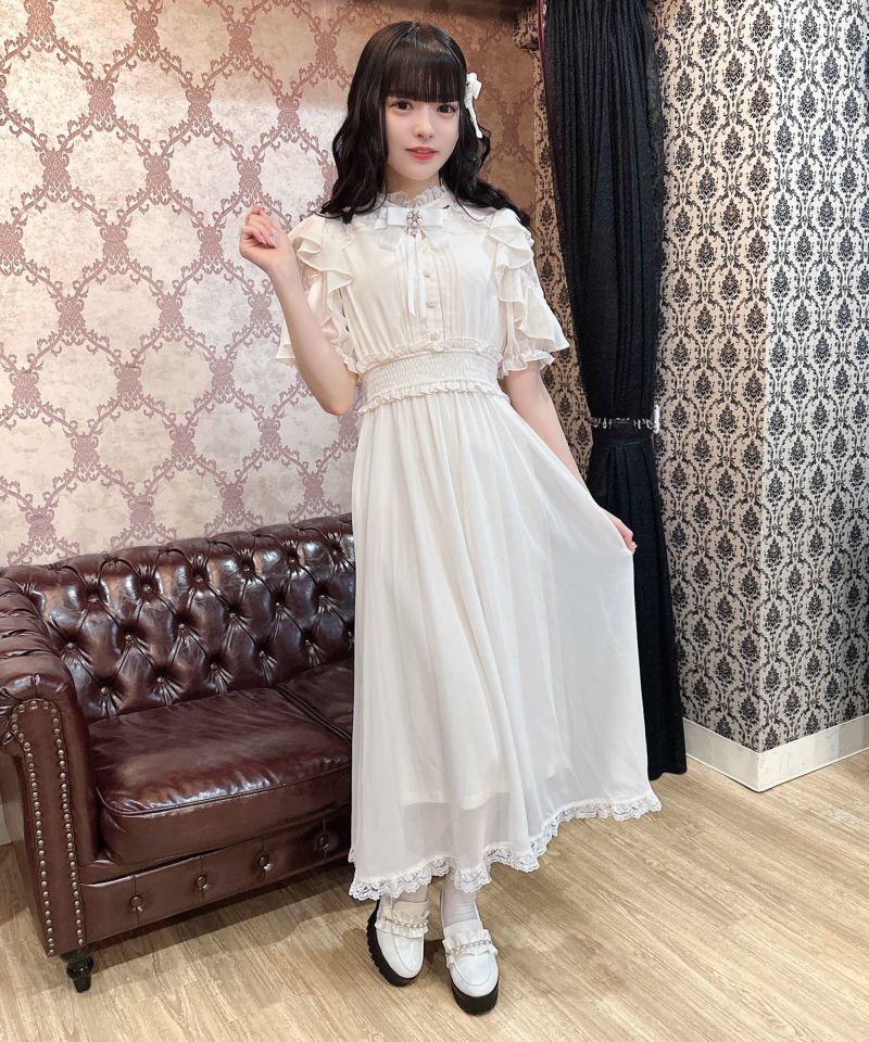 ウエストシャーリングシアーロングワンピース | Rlab store
