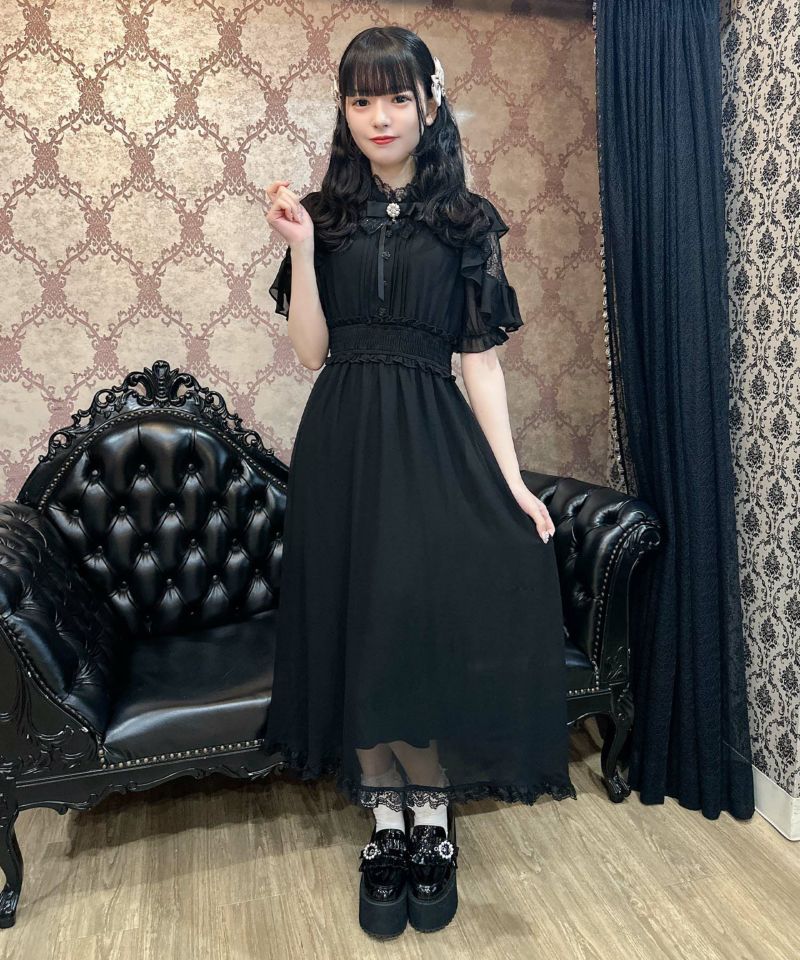 ウエストシャーリングシアーロングワンピース | Rlab store