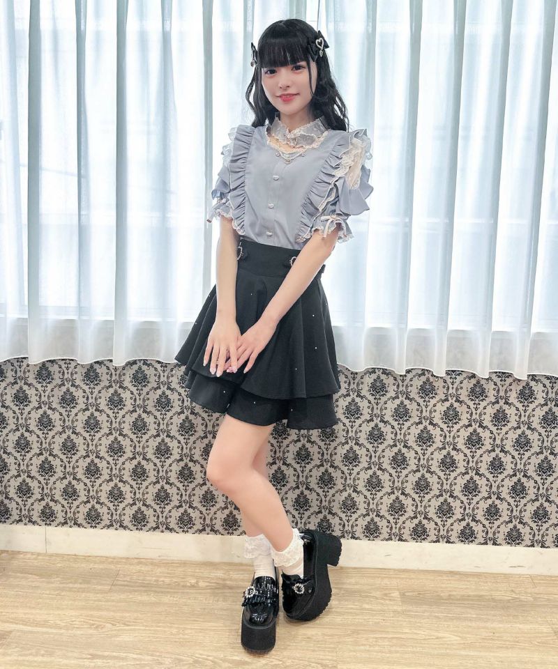 ハートバックルフリル半袖ブラウス | Rlab store