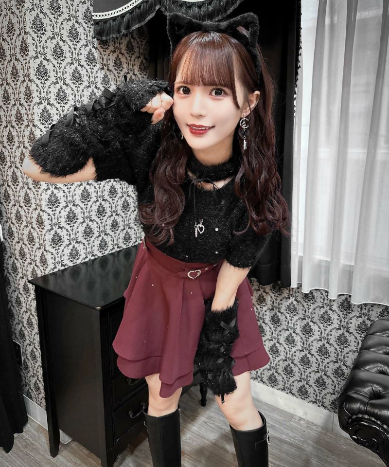 ハートバックルビジューダブルフレアスカート | Rlab store