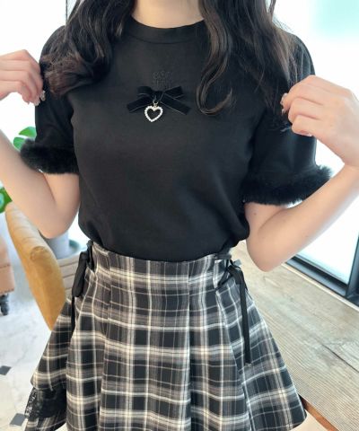 ハートバックルレース切替テレコTOPS | Rlab store
