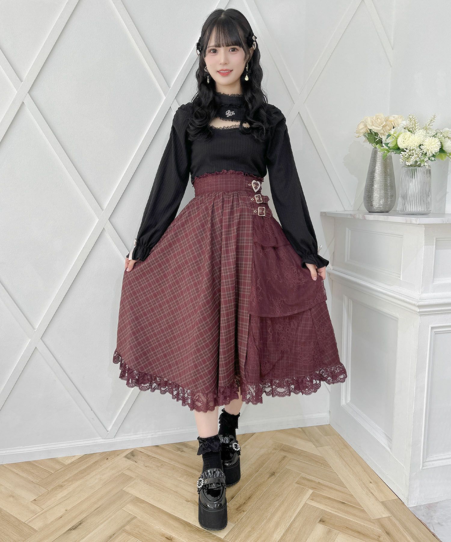 アシメ切替ロングスカート | Rlab store