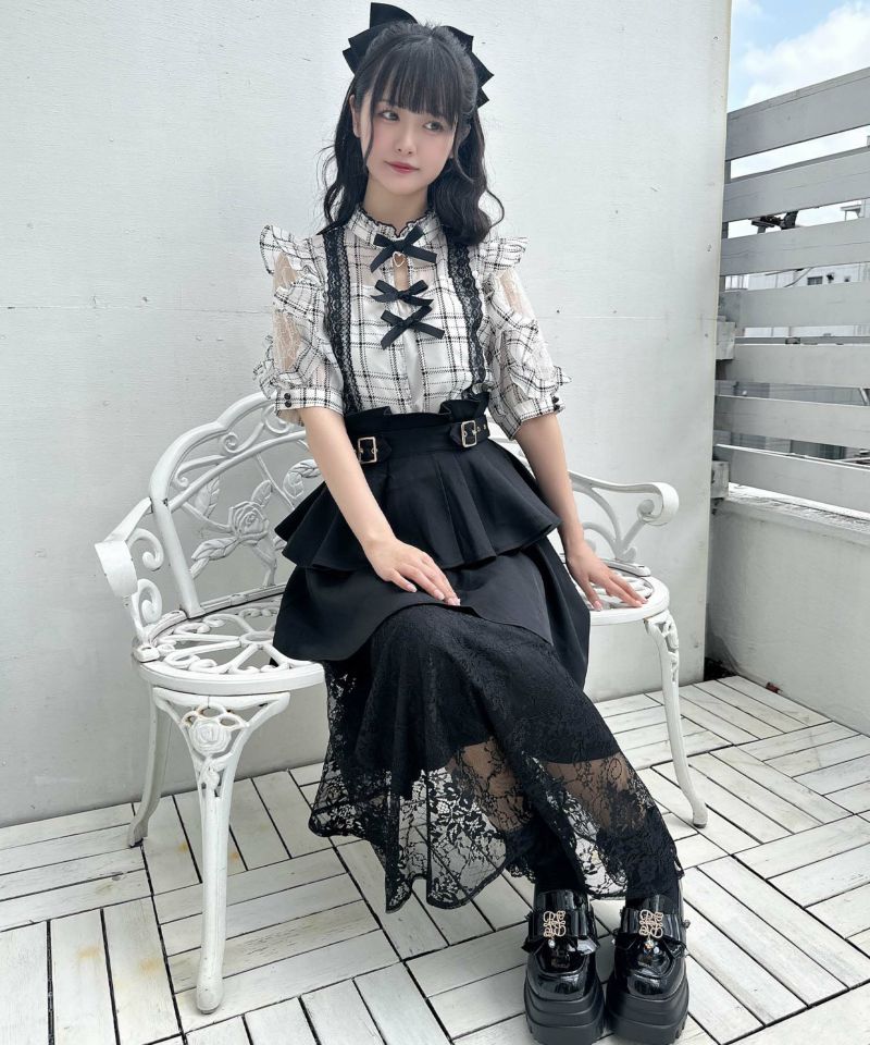 DT♪RODESIA ロングスカート 柄 関税込 総レースアシメティアードロングスカート（スカート）｜ROJITA
