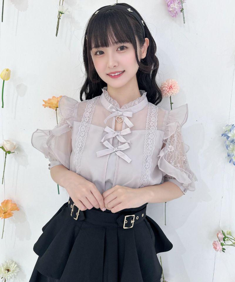 トリプルリボンシアーブラウス | Rlab store