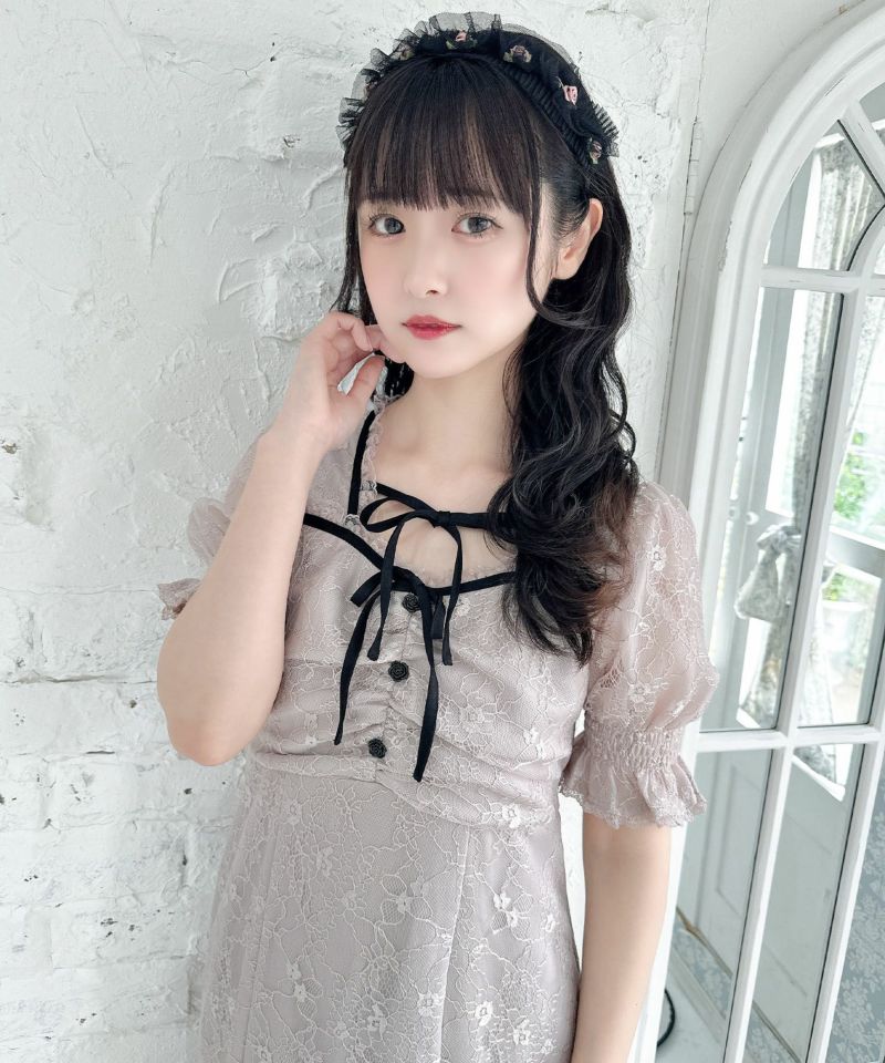 配色リボンレーシーマーメイドワンピース | Rlab store