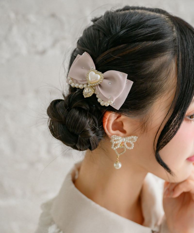 Justine Clenquet リボンパールヘアクリップ パール付きビジュリボンクリップSET | Rlab store