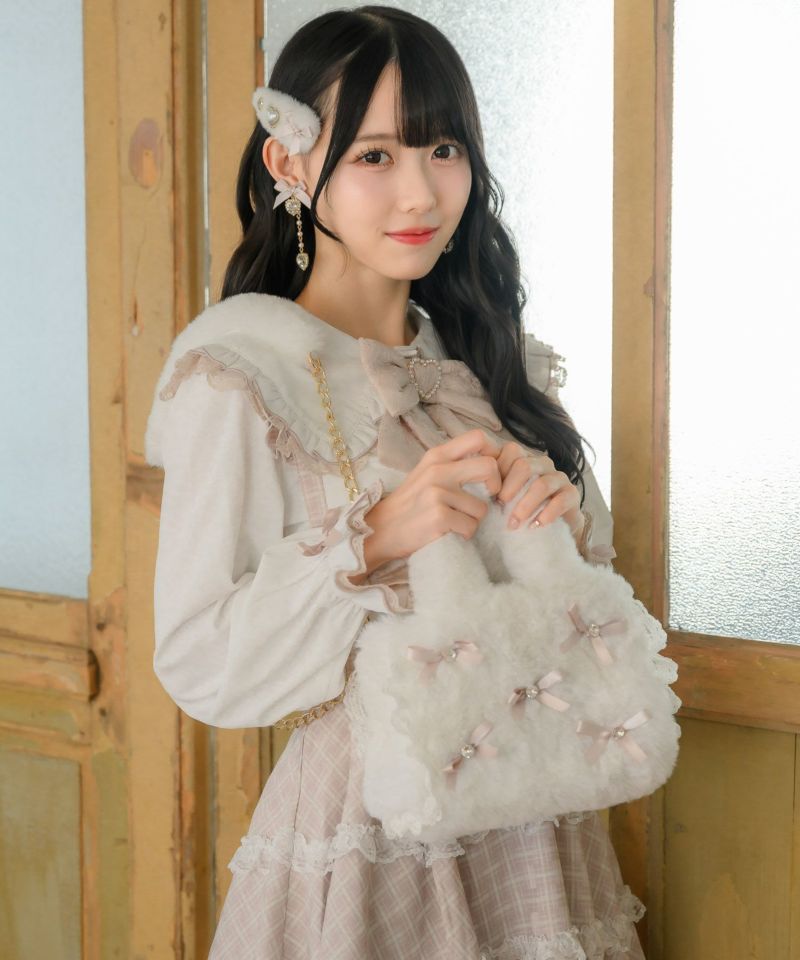 ROJITA リボン付きジャガードバッグ リボン付ふわふわファーバック | Rlab store