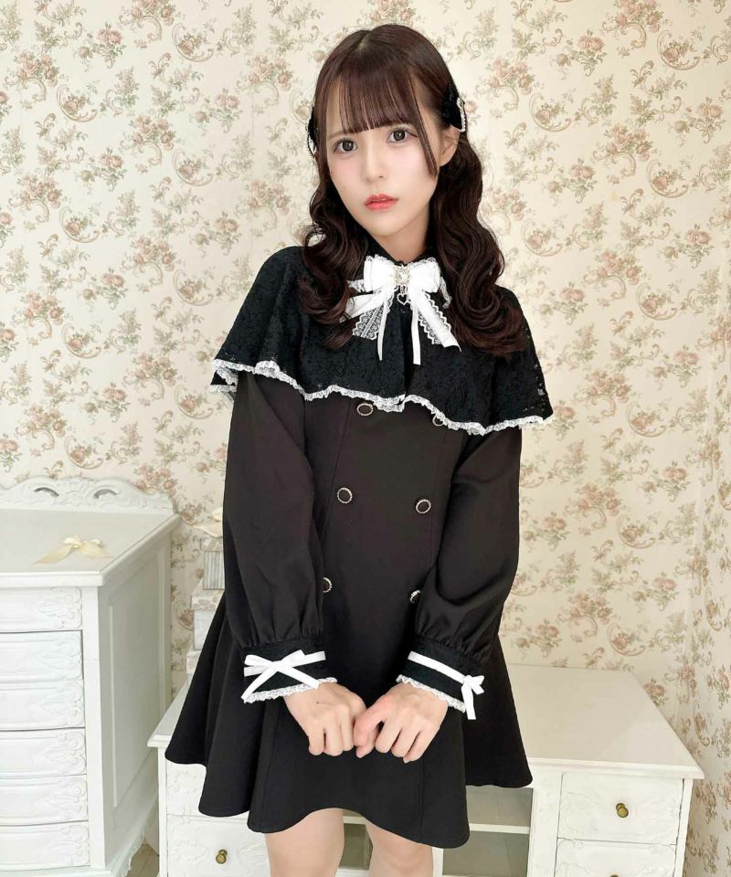 ロジータ ROJITA 肩レースブローチ付きOP （ブラック） -靴