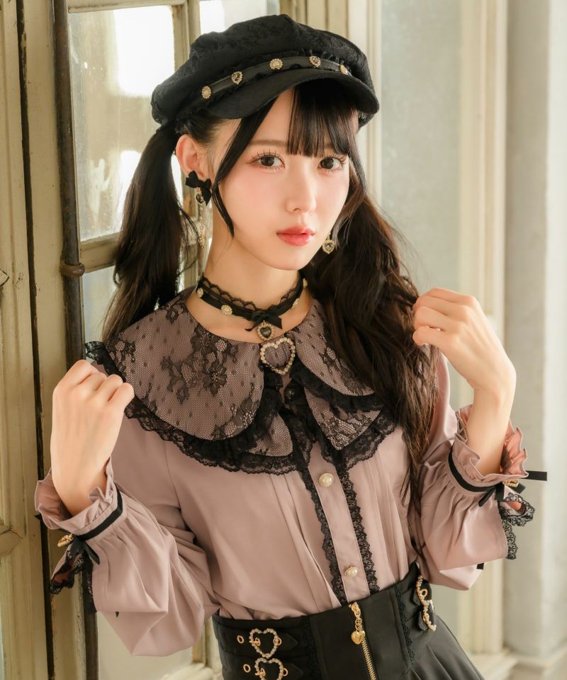 ロジータ ROJITA 配色リボンスリーブブラウス （ブラック