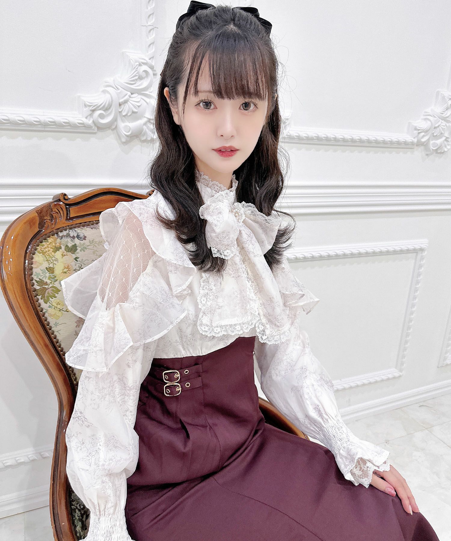 花柄ドッキング長袖ロングワンピース | Rlab store