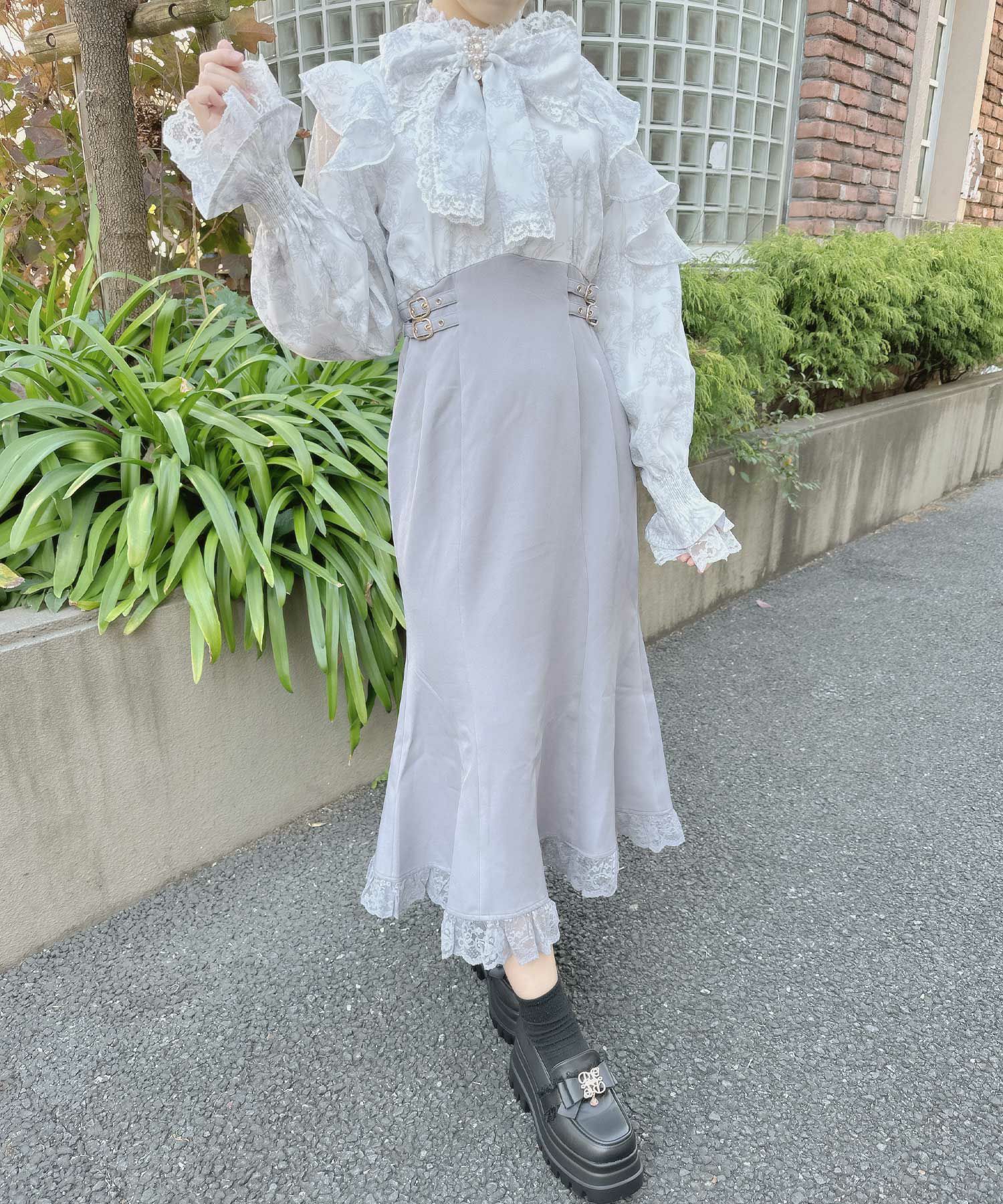 花柄ドッキング長袖ロングワンピース | Rlab store
