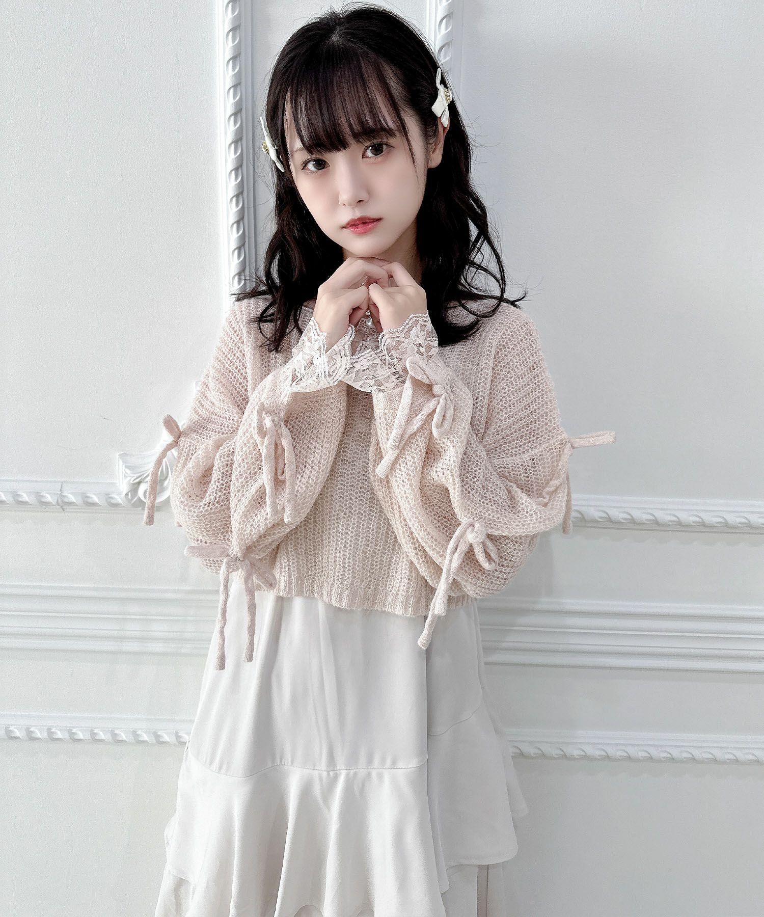 新品未使用 タグ付き キッドモヘアシアー2wayリボンニット オフホワイト 新品未使用 タグ付き キッドモヘアシアー2wayリボンニット オフ