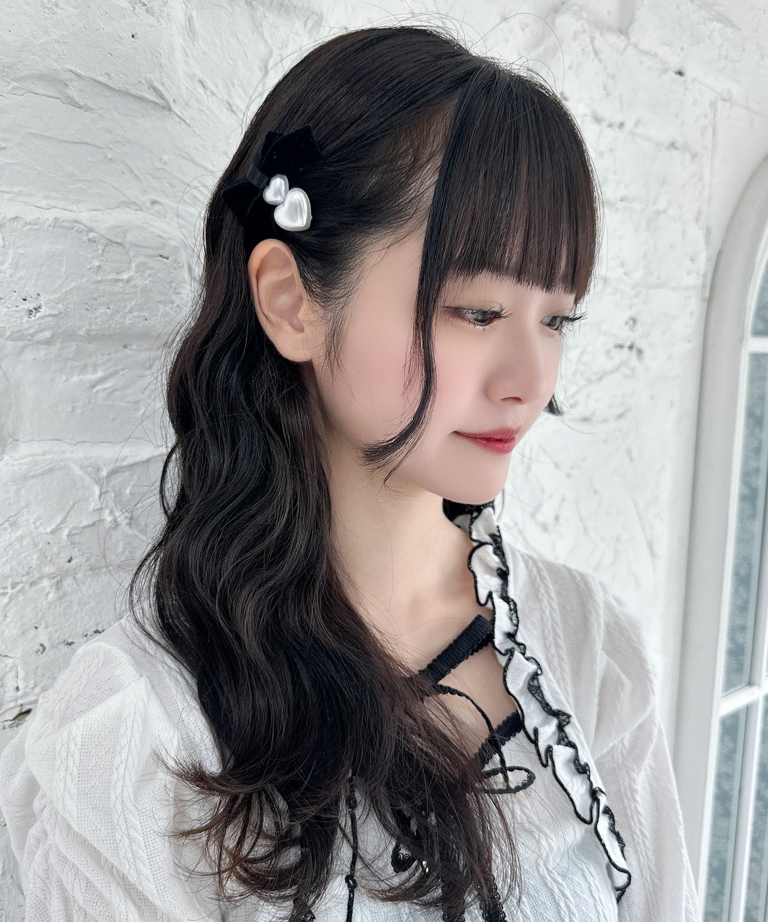 ベロアリボン×パールハートクリップSET | Rlab store