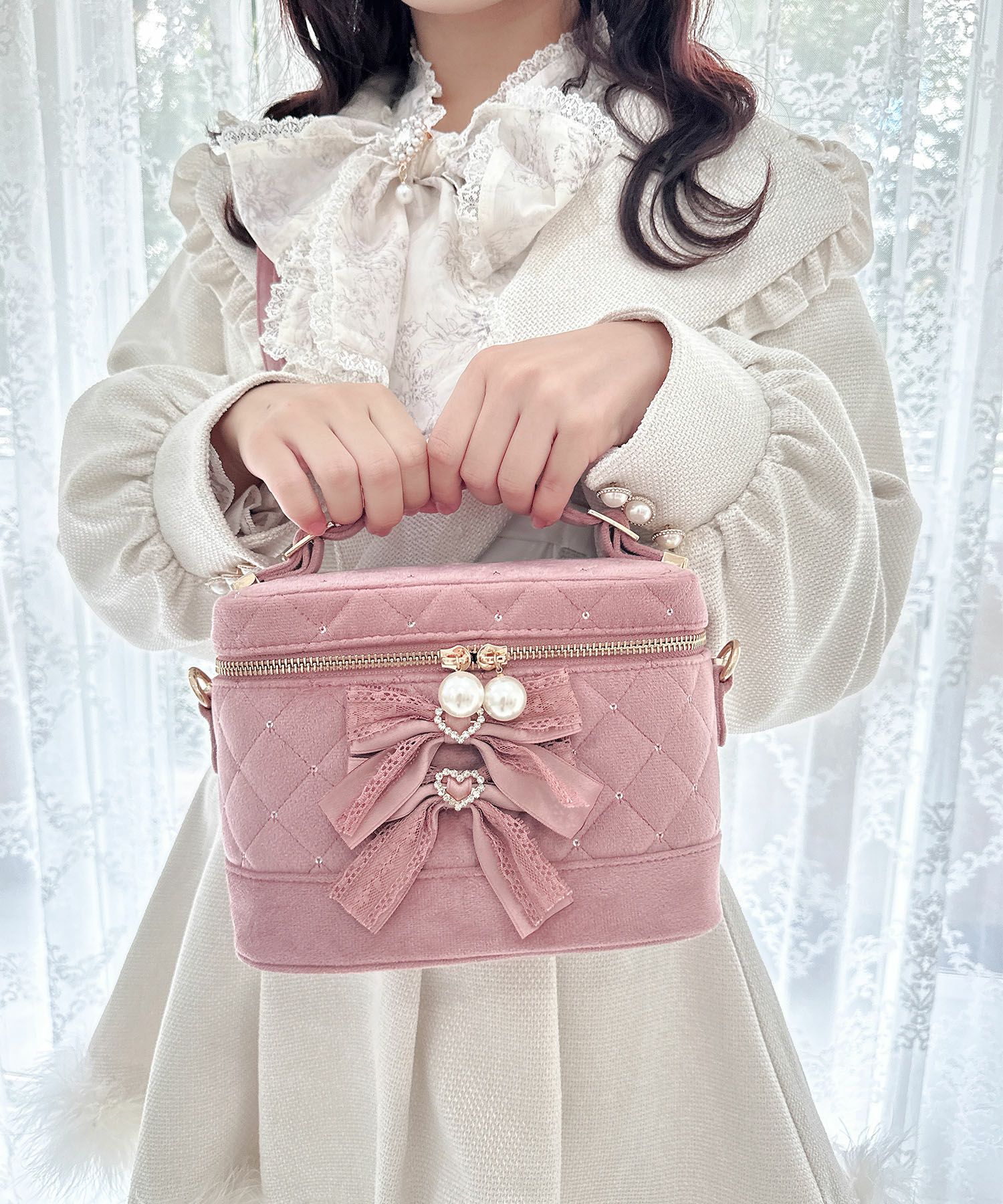 Wリボン キルティング バニティーBAG | Rlab store