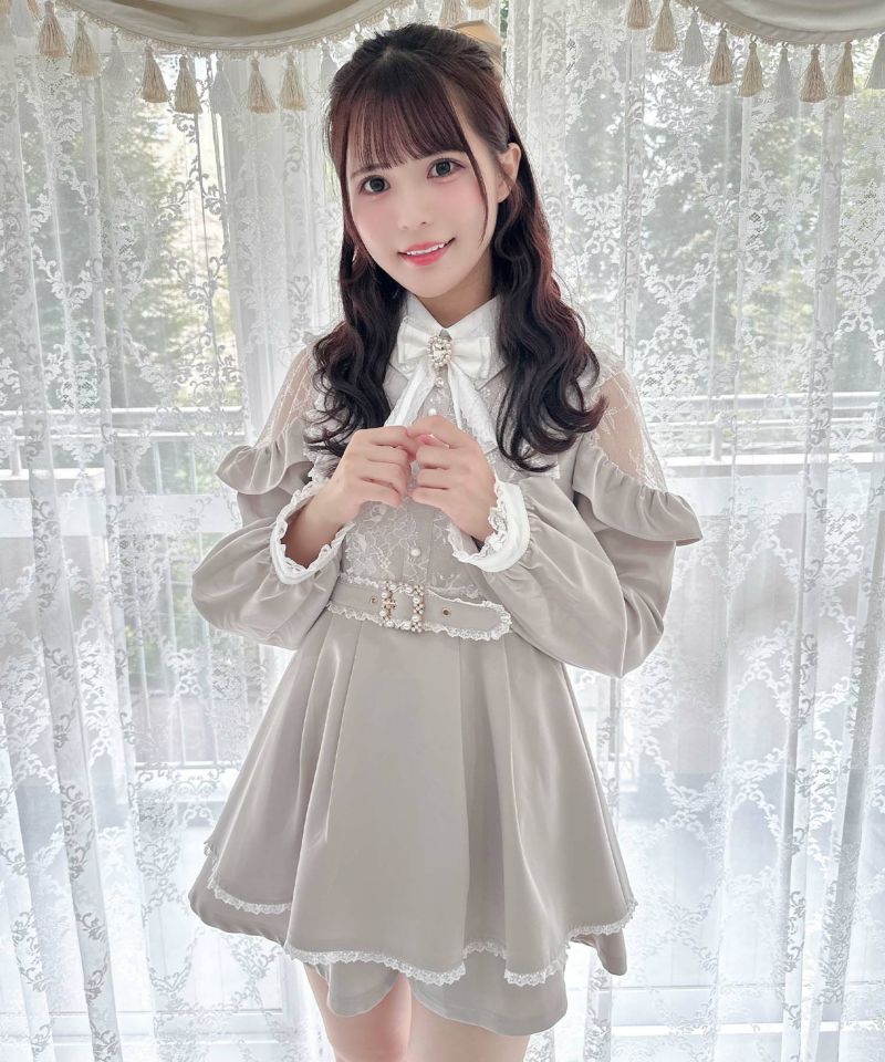 CandyBuppie XST Retoro&POPワンピース バレッタセット レース切替セットアップ | Rlab store