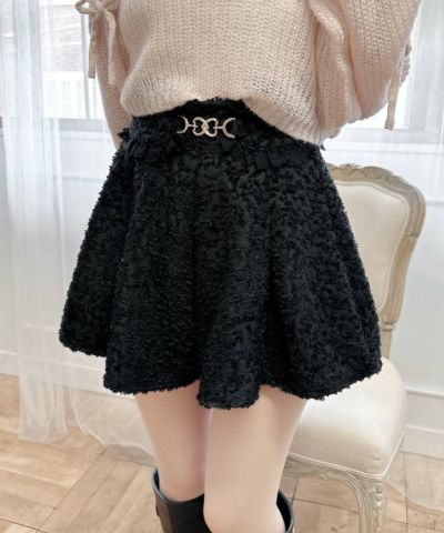 ビット付きフレアショートパンツ