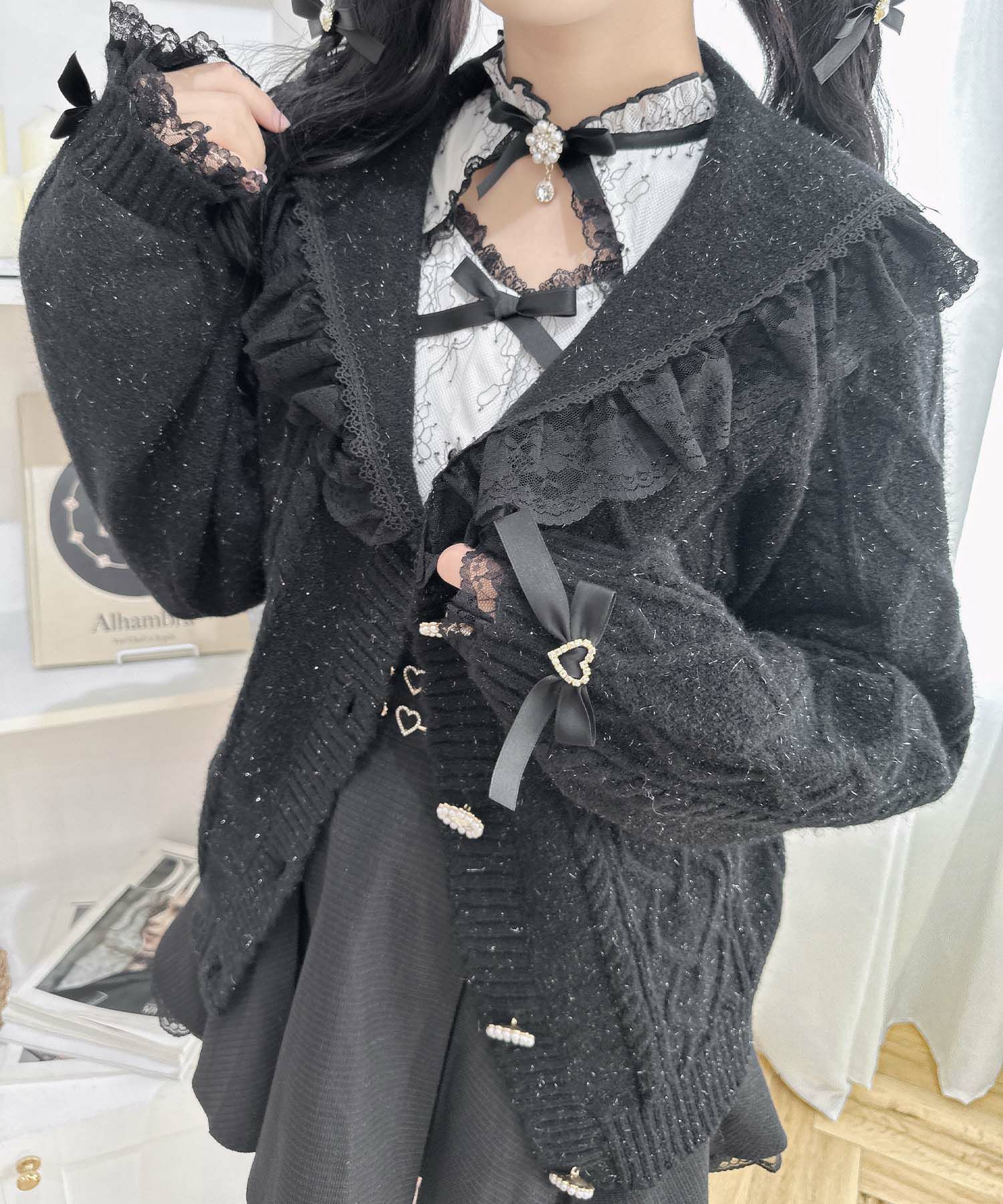 ハートケーブルセーラーカーディガン | Rlab store