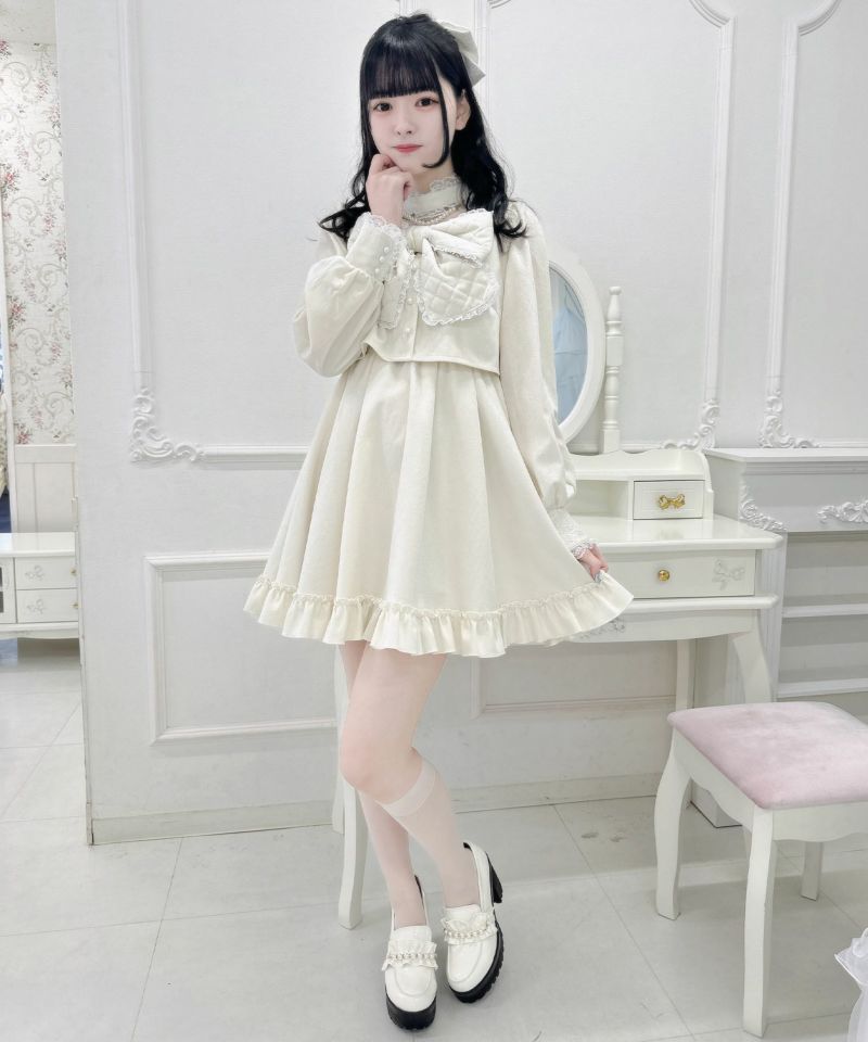 スタンドカラーBIGリボンワンピース | Rlab store スタンドカラーBIGリボンワンピース | Rlab store