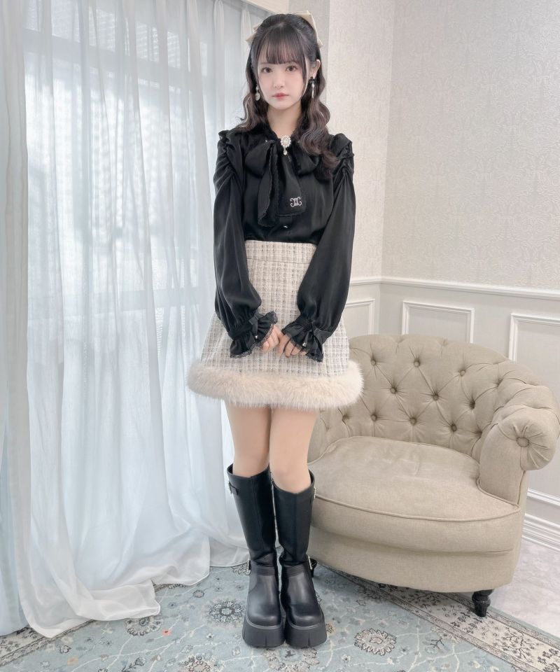 バーバリー ブルーレーベル ブラウス ボウタイ リボン ホースロゴ 刺繍 バーバリーブルーレーベル ブラウス フリル ボウタイ ホースロゴ