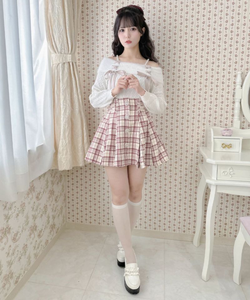 バックレースアップチェックスカート | Rlab store