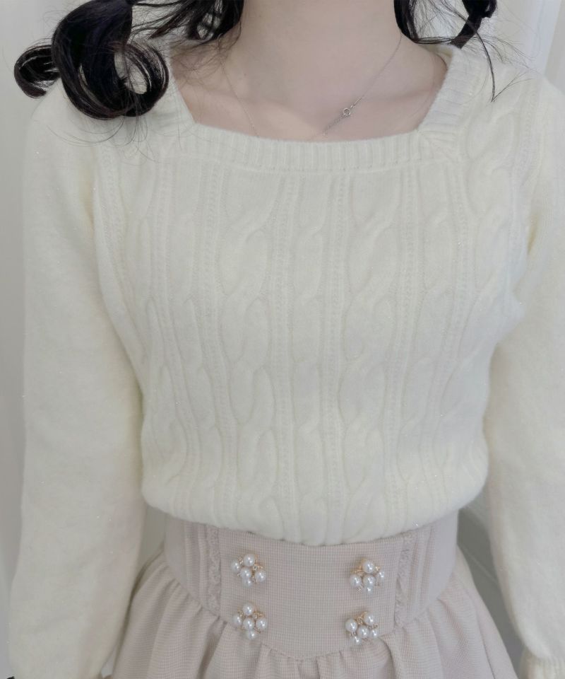 ♡Amavel ハートケーブルニットファーポンチョ♡ ポンチョ ケープ レディース アウター フードルジャケット
