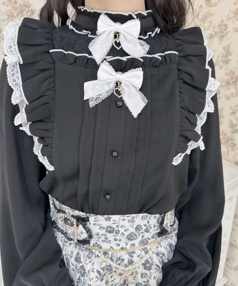 ダブルブローチ袖フリルブラウス | Rlab store