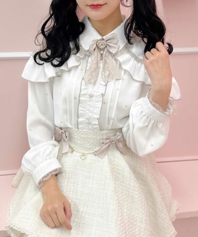 肩レーシーフリル切替ブラウス | Rlab store