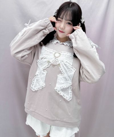 アームウオーマー付き Ribbon Cat Tシャツ | Rlab store
