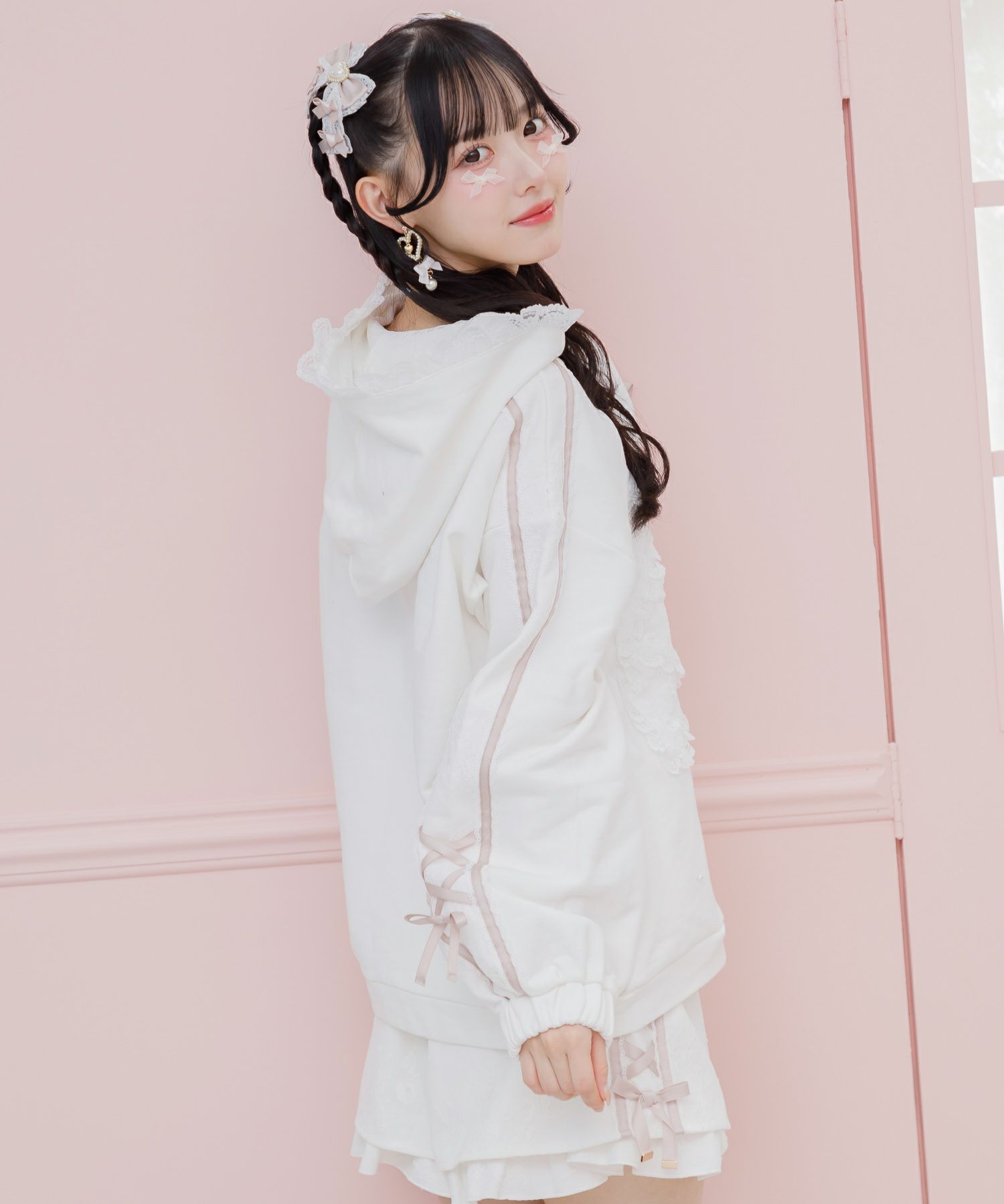 リボンデザイン裏毛スエットミニワンピース | Rlab store