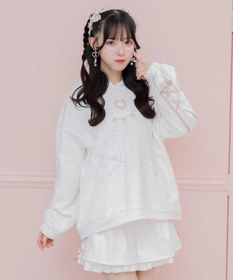 ROJITA リボンデザイン 裏毛 スエット ミニワンピース ロジータ ROJITA リボンデザイン裏毛スウェットミニワンピース