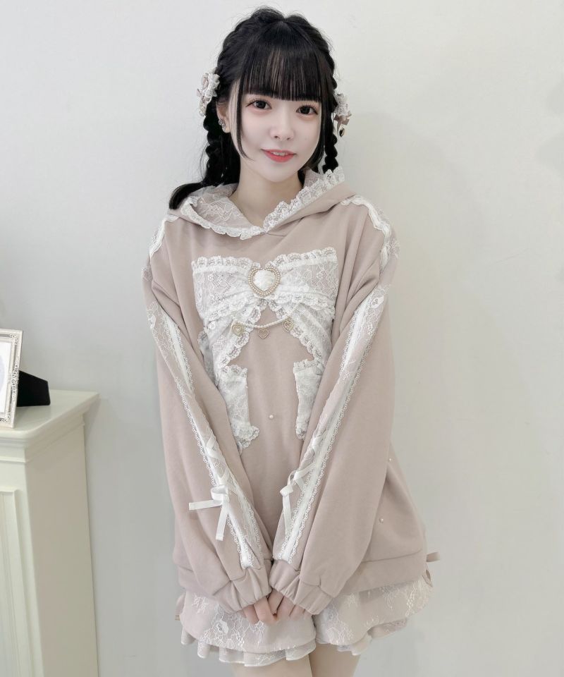 リボンデザイン裏毛スエットミニワンピース | Rlab store