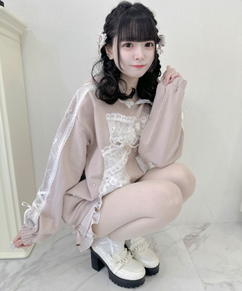 リボンデザイン裏毛スエットミニワンピース | Rlab store