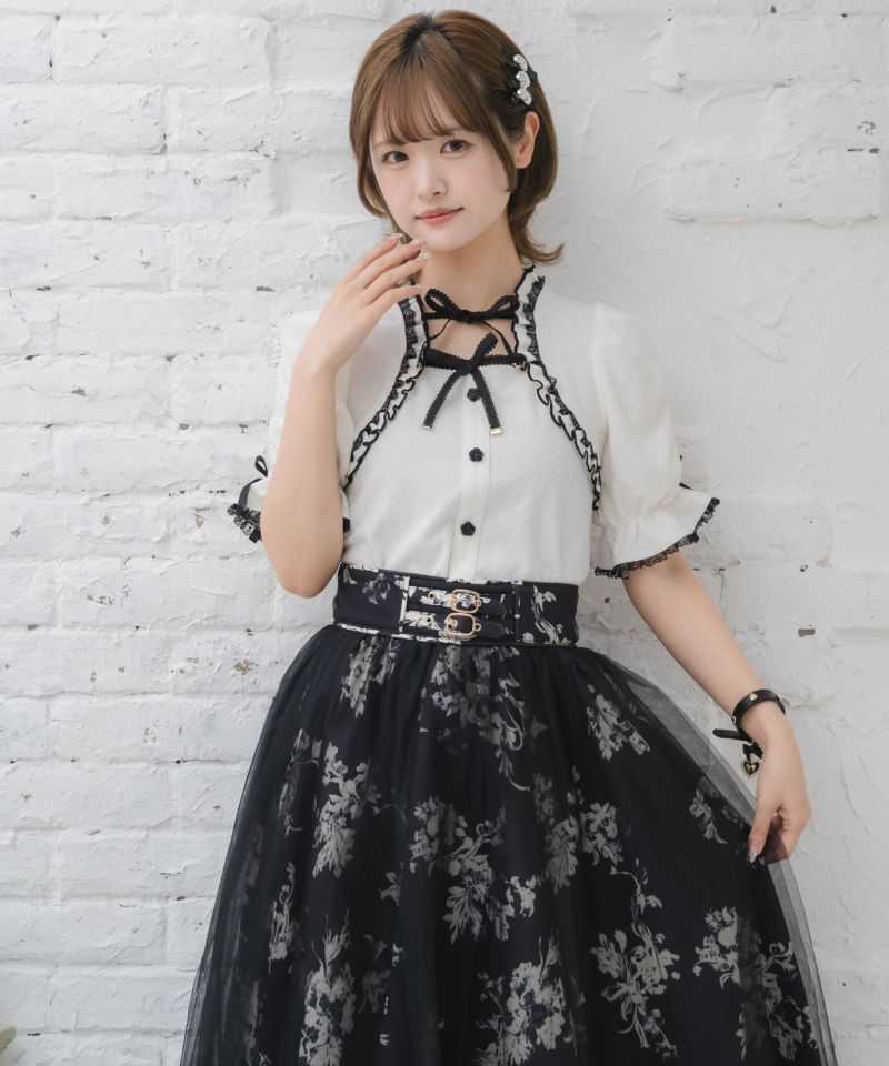 本物 ドルチェ&ガッバーナ 花柄レース ストロー 切替 スカート