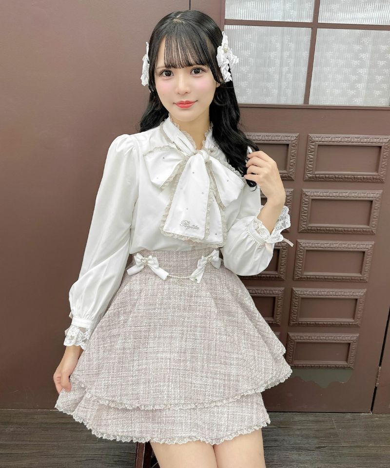 ブローチチェーン付きダブルフレアスカート | Rlab store