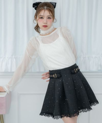 couture BY ROJITA チュール肩透かしトップス ブラック