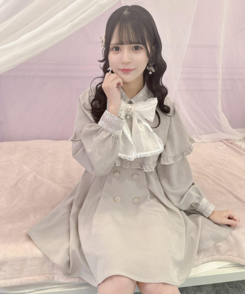【Lauren Ralph Lauren】白のケープワンピース ケープ Ralph Lauren(ラルフローレン) ワンピース(レディース